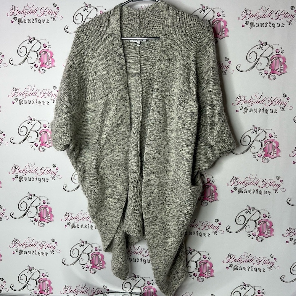 Babaton cardigan Italian mohair blend open front Heather Gray Women's Cardigan